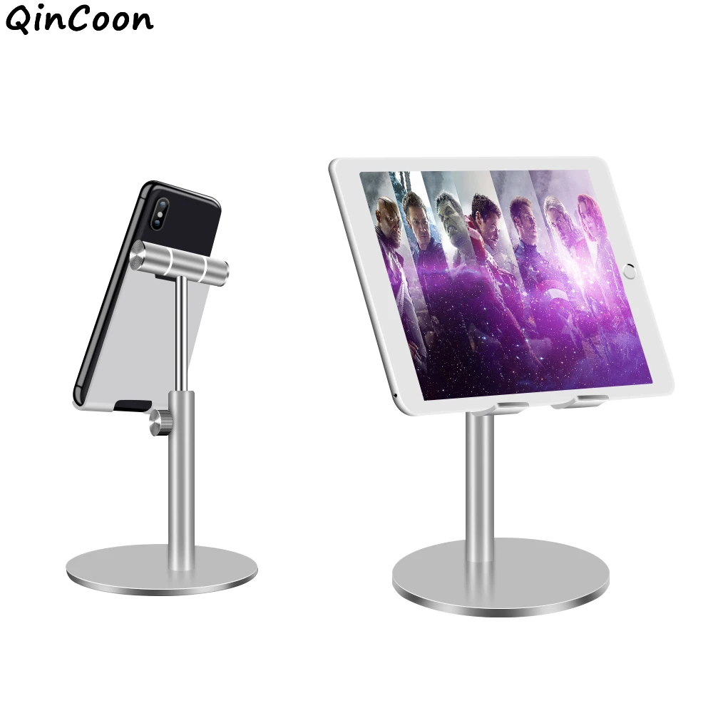 

Full Aluminium Alloy Elevated Desktop Holder for Phone Tablet 360 Degree Rotation Adjustable Stable Mobile Stand for iPhone iPad