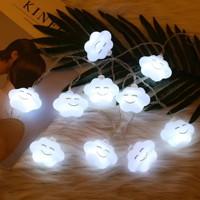 1 5m 10led White Cloud String Lights Fairy Lamp For Children S 1 5m 10led White Cloud String Lights Fairy Lamp For Children S Bedroom Xmas Garland Wedding Christmas Decoration Battery Ed