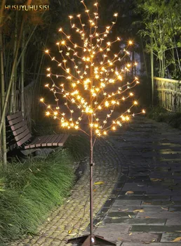 

HUSUYUHU SISI LED 6 Ft. 208L Lighted Cherry Blossom Tree,6.5 Feet Warm White 24V UL Approved Adaptor Safe Lighting Strings