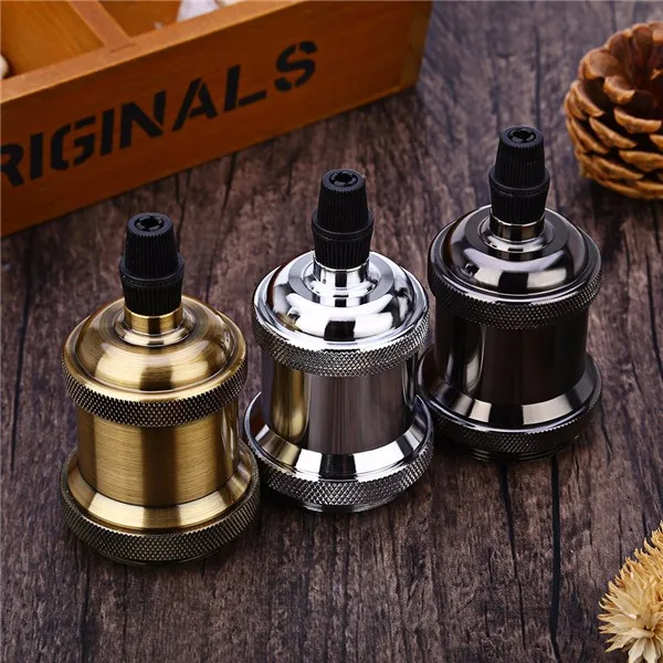 E27 Brass Copper Keyless Lamp Light Bulb Base (11)