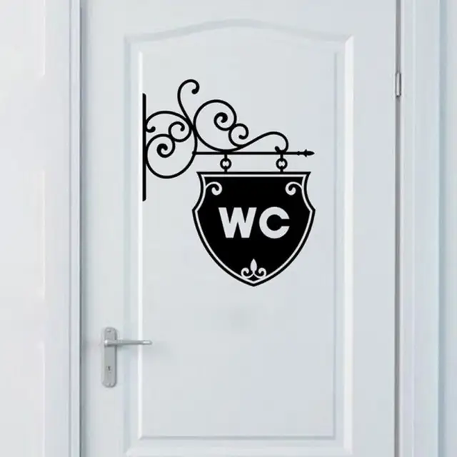 Etiqueta engomada reutilizable de la puerta del baño del hogar de la Oficina etiqueta autoadhesiva del PVC del símbolo del WC extraíble fácil de aplicar el inodoro decorativo impermeable #2 Etiqueta engomada reutilizable de la puerta del baño del hogar de la Oficina etiqueta autoadhesiva del PVC del símbolo del WC extraíble fácil de aplicar el inodoro decorativo impermeable #2