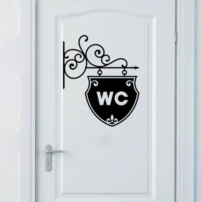 

Reusable Office Home Bathroom Door Sticker WC Symbol PVC Self Adhesive Removable Easy Apply Toilet Waterproof Decorative #2