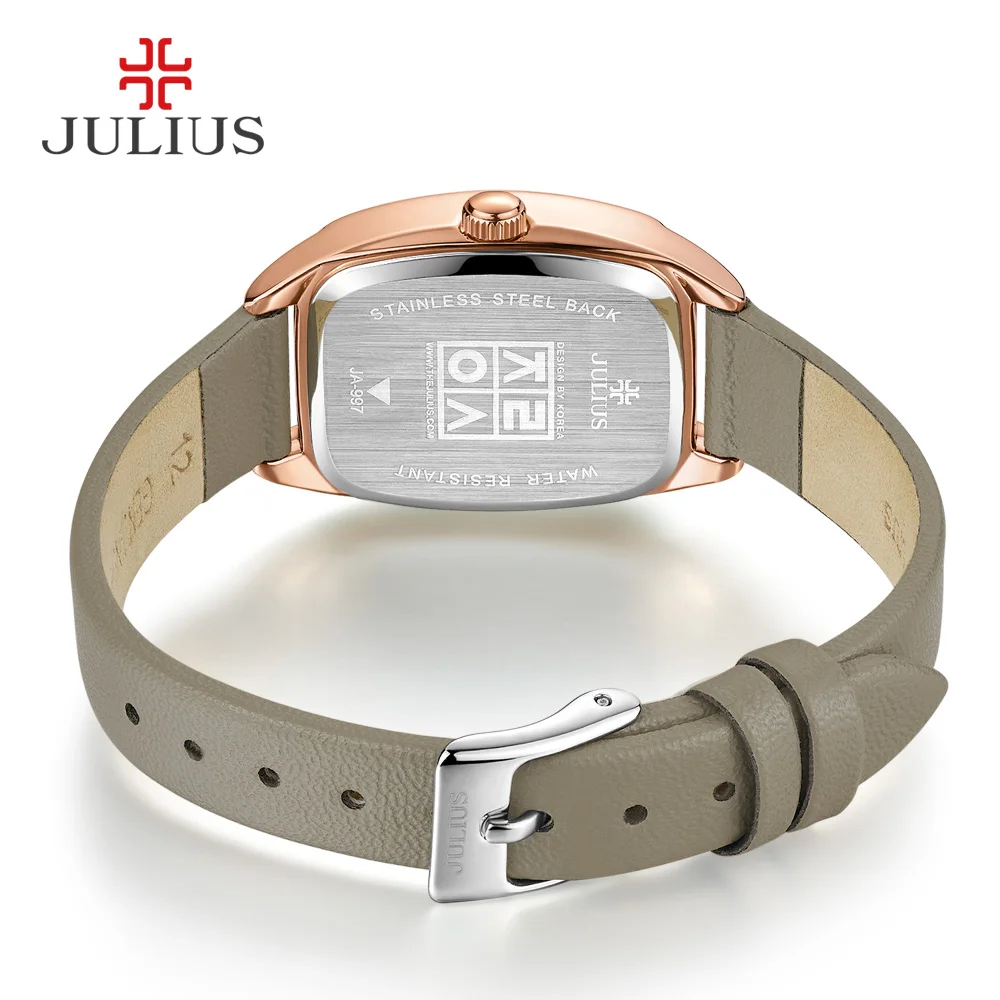 Lady Women's Watch Japan Quartz Hours Fashion Wave-like Clock Leather Bracelet Modern Classic Girl Birthday Gift Julius Box