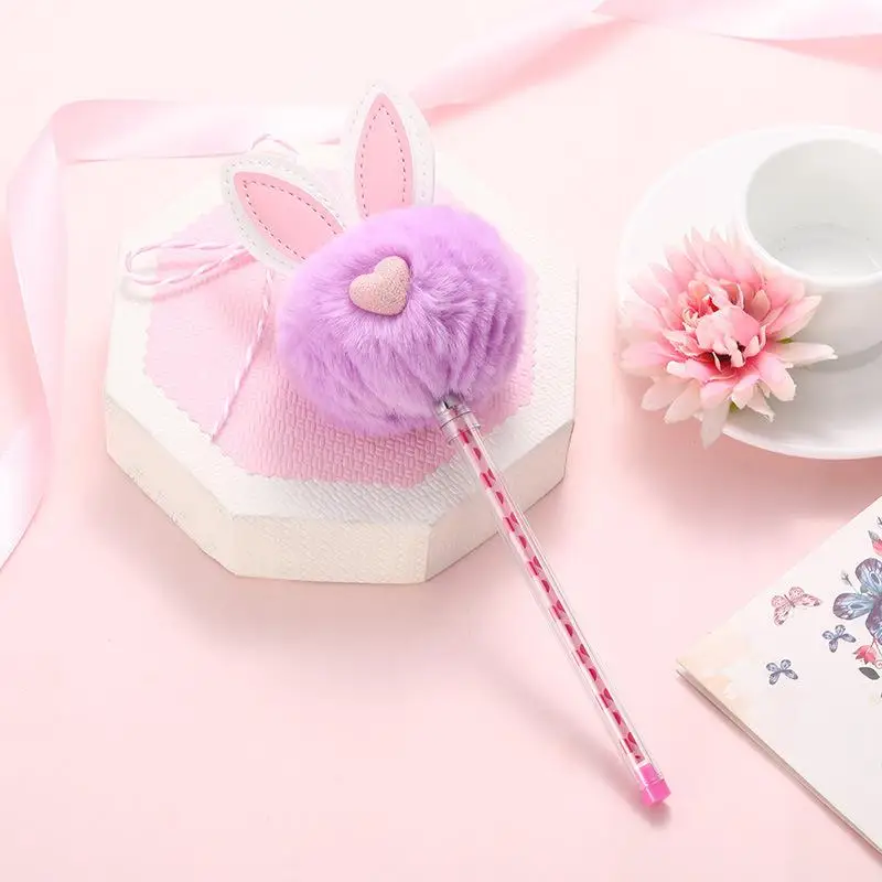 Кролик плюшевая гелевая ручка Kawaii школьные принадлежности канцелярские гелевые чернила ручка подарок Школьный набор канцелярских принадлежностей Bts дети милый Ручка инструмент - Цвет: Purple