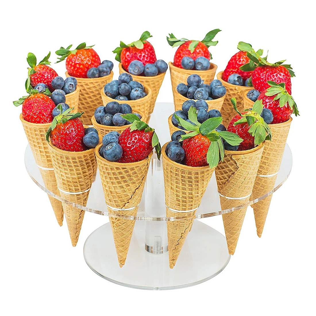 

16 Holder Acrylic Ice Cream Cone/ Sushi Hand roll Stand Transparent