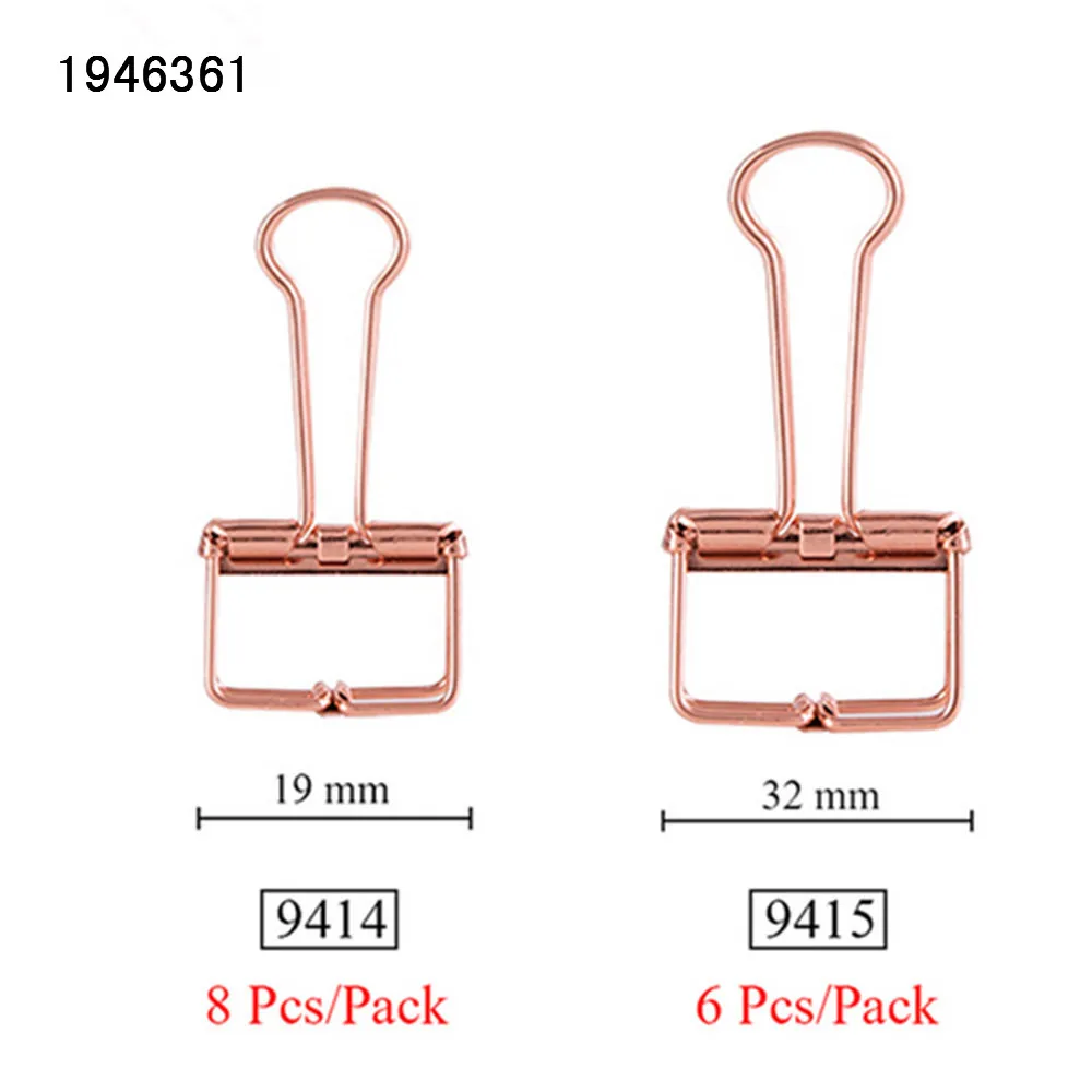 Высокое качество, 8 шт./6 шт., розовое золото, выдолбленные, дизайнерские зажимы для офиса, школы, декоративные, розовое золото, металлические зажимы
