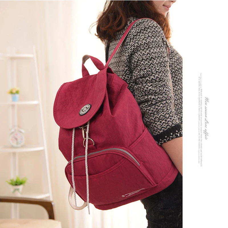 Women's Backpack Drawstring bag Waterproof Nylon 10 Colors Lady Women's Backpacks Female Casual Travel bag Bags mochila 511