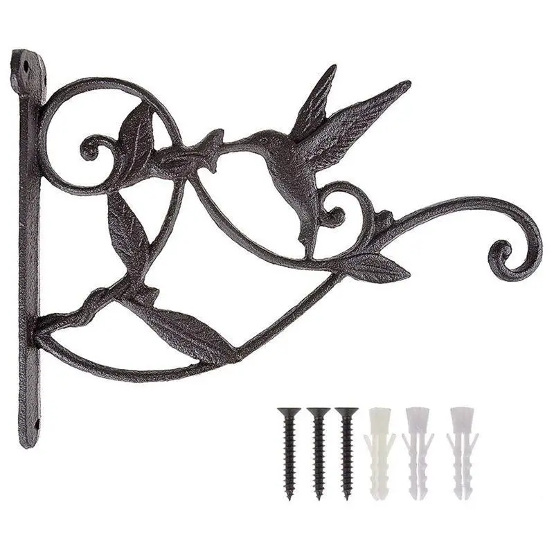 

Hanging Plant Hook Hummingbird Cast Iron Decorative Flower Basket Wall Hanging Hooks Bracket Hanger For Indoor Outdoor Plants