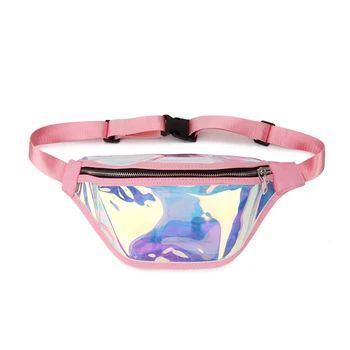 

New Fashion Fanny Pack Laser Transparent Waist Packs Hip Bag Women's Shoulrder Bag Belt Waterproof Bag Travel Beach Shiny Waist