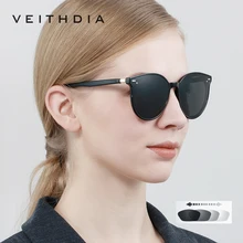 VEITHDIA marka fotochromowe kobiet okulary spolaryzowane lustro obiektyw rocznika dzień noc podwójny okulary przeciwsłoneczne damskie dla kobiet 8520 tanie tanio KOCIE OKO Adult WOMEN STOP polaryzacyjne MIRROR Przeciwodblaskowe UV400 Z poliwęglanu 62mm 56mm