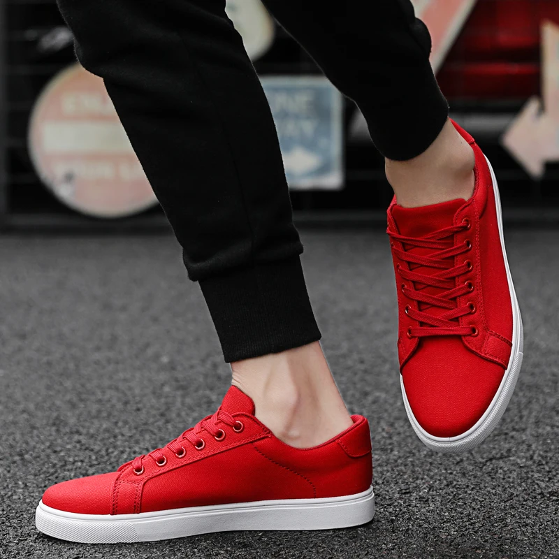 WOLF WHO New Arrivals Men Canvas Casual Shoes Male Lace Up Black Sneakers Comfortable lightweight Shoes buty meskie X-029