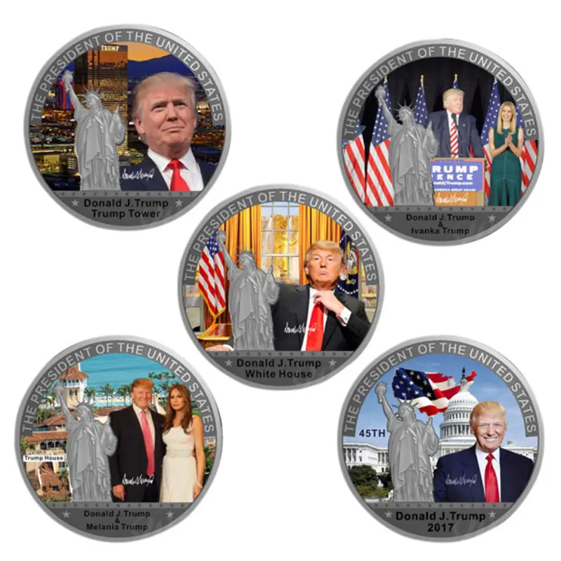New Donald Trump President Commemorative Coin Quality Silver Plated Bitcoin Collectible Gift Bit coins Historical Memorabilia | Дом и сад