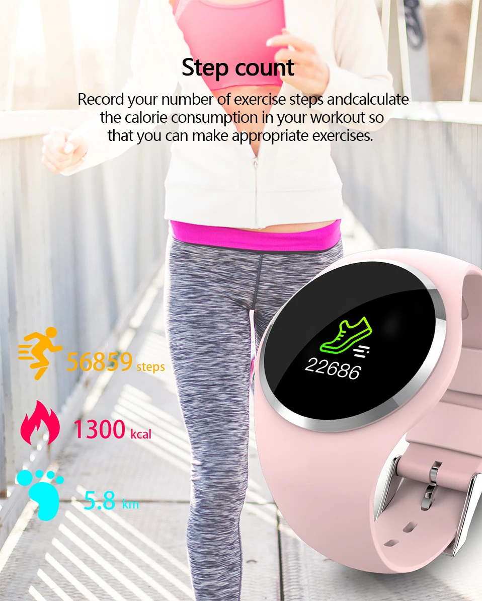 ADORARE Q1 Smart Watch Bracelet Heart Rate Monitor Smart Clock Wristband Fitness Tracker Men Women Smartwatch for Android iOS (8)