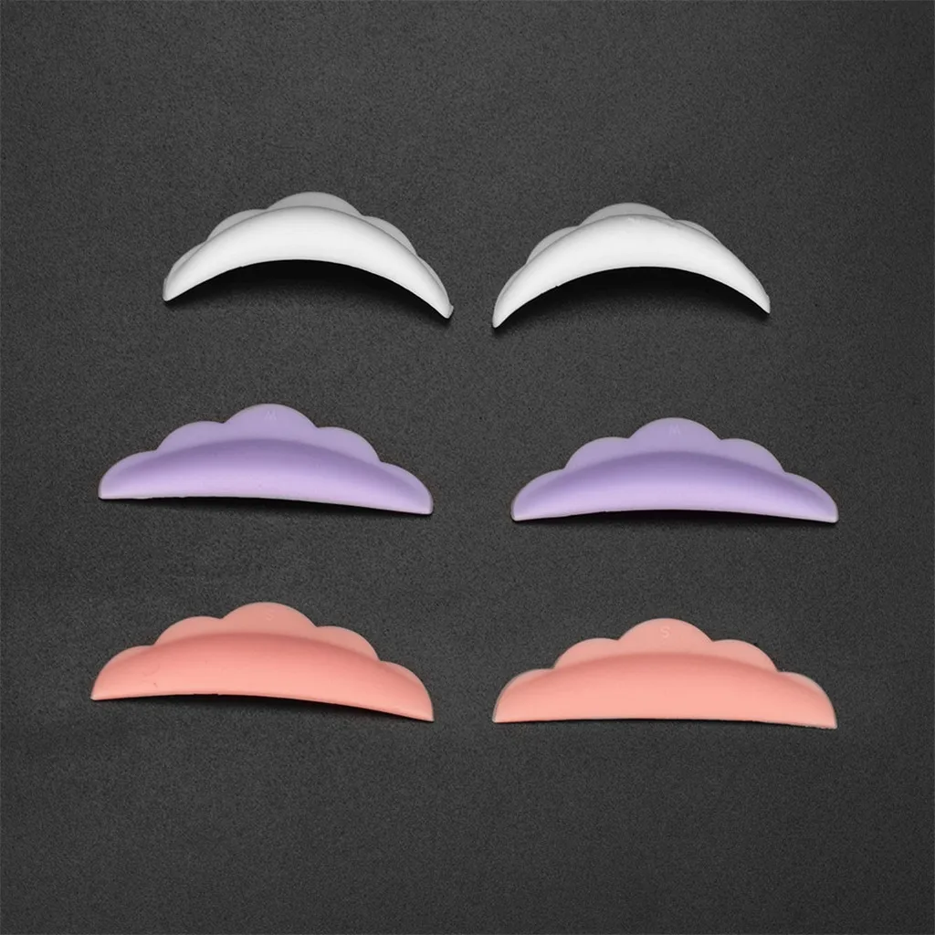 Set of 3 pairs, Professional Eyelashes Perming Curing Silicon Pads Make Up Tool Accessories