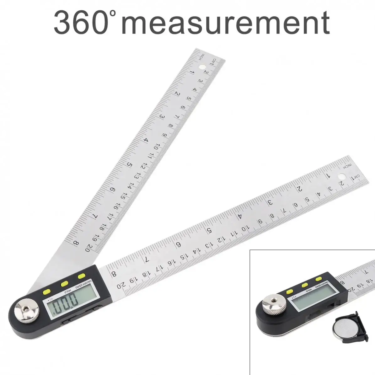 200mm Precision Stainless Steel Digital Protractor Level Ruler