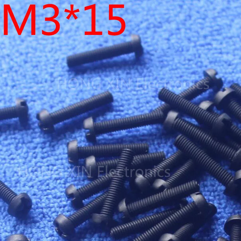 M3* 15 15 мм 1 шт. черный круглый нейлоновый винт пластиковые винты для изоляции винт абсолютно RoHS совместимый ПК/доска DIY хобби и т. Д