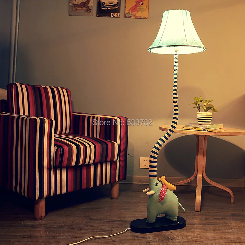 Cottage Child Rustic Fabric Cartoon Floor Lamp Floor Light