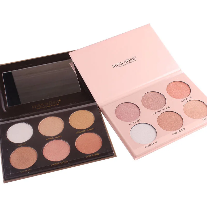 

6 Colors Highlighter Palette Face Powder Glow Kit Highlight Illuminator Contour Bronzers Facial Shadow Modification TSLM1