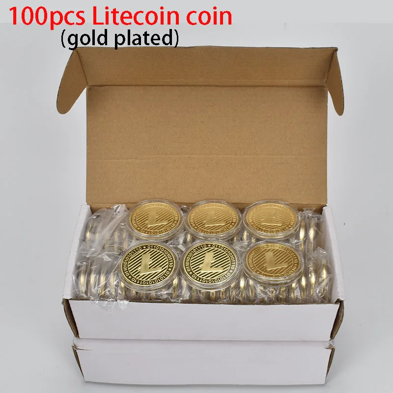 DHL/FedEx/UPS 100 шт Litecoin монета позолоченная металлическая для коллекции | Дом и сад