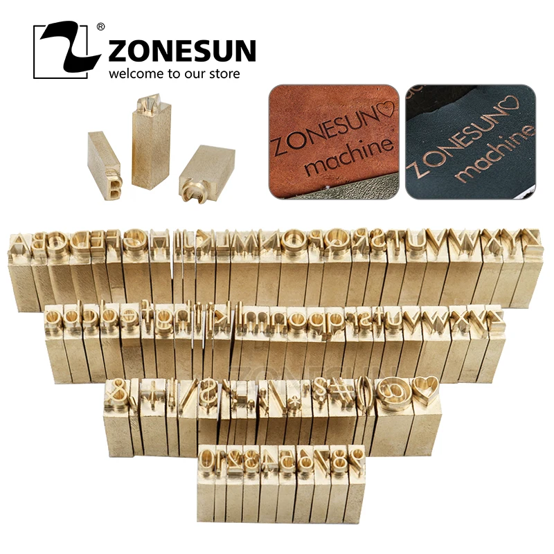 

ZONESUN Custom brass Leather stamp DIY Metal Alphabet Letters numbers symbol Stamps for stamping Craving Tool Brand iron Mold