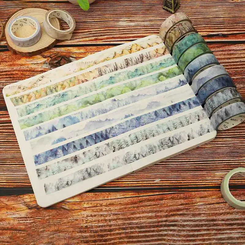 

1.5cm*7m Season Landscape Natural Plant Washi Tape DIY Decorative Scrapbooking Sticker Planner Masking Adhesive Tape Label