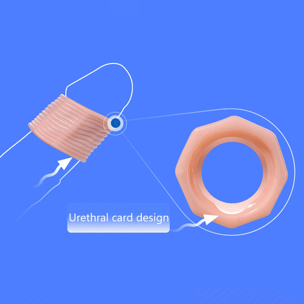 OLO Foreskin Correction Penis Sleeve Two Sizes Delay Ejaculation Screw Shape Penis Ring Cock Ring Sex Toys For Men