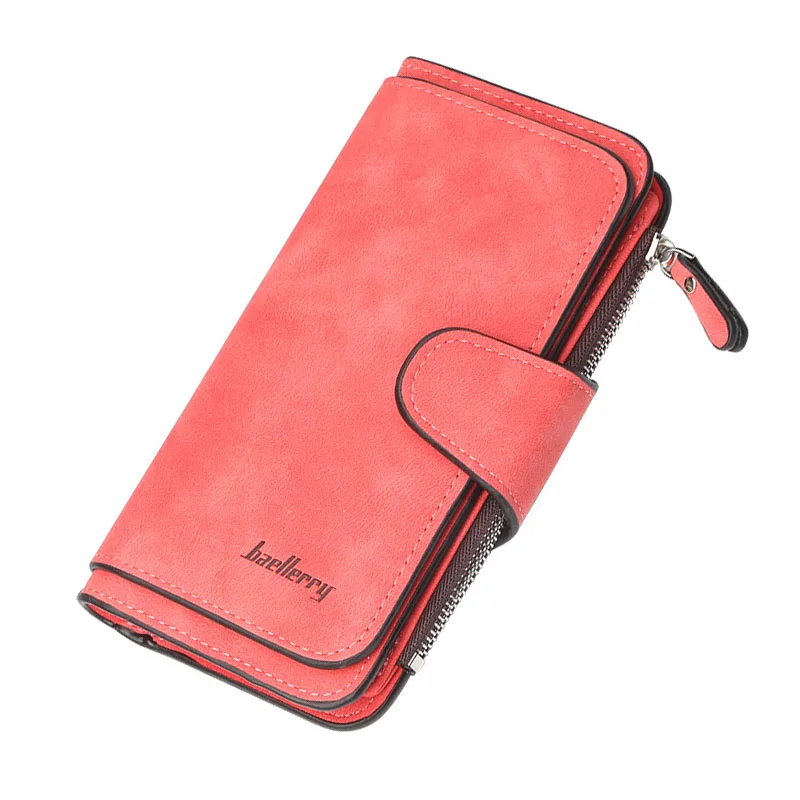 Buy Baellery 4 Fold Red Wallet Women Retro Matte