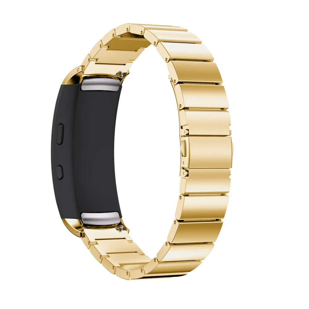 Ремешок из нержавеющей стали для samsung gear Fit 2/2 Pro, умные часы, металлический сменный браслет на запястье, ремешок со съемным инструментом - Цвет ремешка: Gold