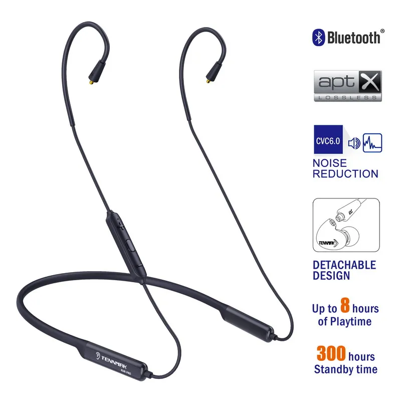 

TENNMAK RUN PRO MMCX Neckband Bluetooth Earphone Earbuds with APTX aptx APT-X & CVC6.0 for UE900 SE215 SE315 SE846 SE535 SE425