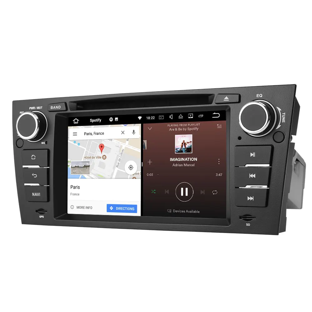 Best 7" Android 8.0 Oreo OS Car DVD Multimedia GPS Radio for BMW 3 Series E90/E91/E92/E93 2005-2012 with One Key Screen Off Support 1