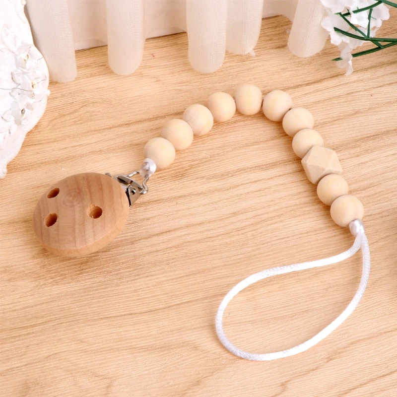 Пустышка-пустышка для младенцев и малышей, деревянная цепочка с зажимом, сделай сам