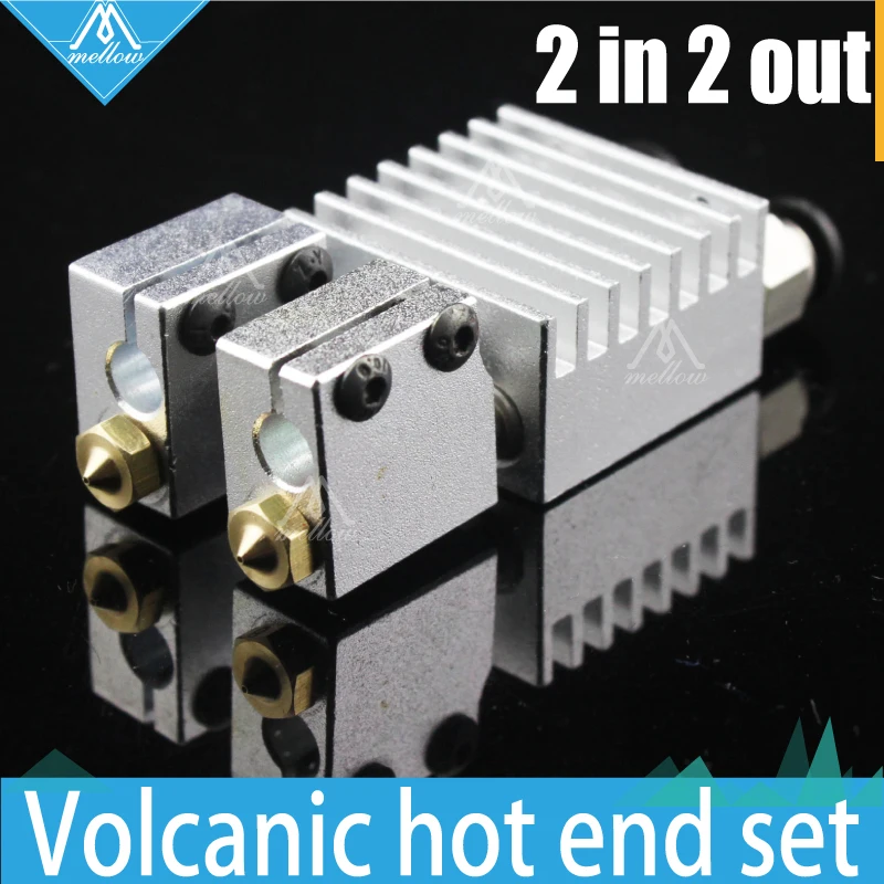 HOT All metal PTFE Chimera Volcano Hotend Multi extrusion Dual Head Extruder 0 4MM 0 6MM