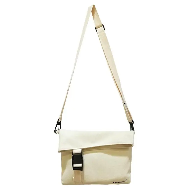 Модные женские и мужские холщовые сумки-мессенджеры повседневные маленькие сумки на ремне унисекс сумки через плечо - Цвет: White