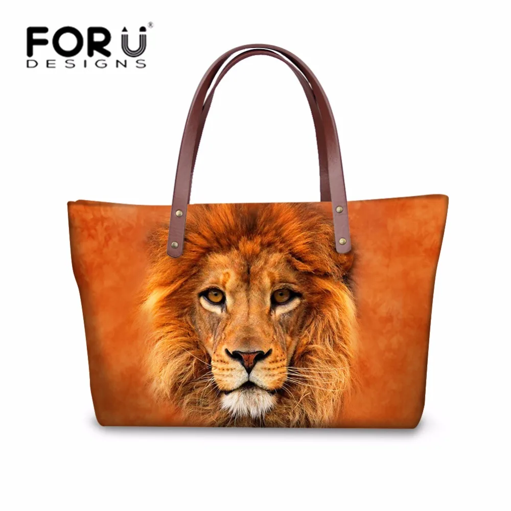 

FORUDESIGNS Lion Tote Bag Baobao Women's Handbag Bulldog Owl Printed Shoulder Bags for Women Handbags Bao Bao Beach Bag 2018 New