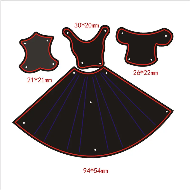 

Women Skirt Metal Cutting Dies for DIY Album Scrapbook Paper Craft Creative Closing Dress Stencil Dies 2 pcs New