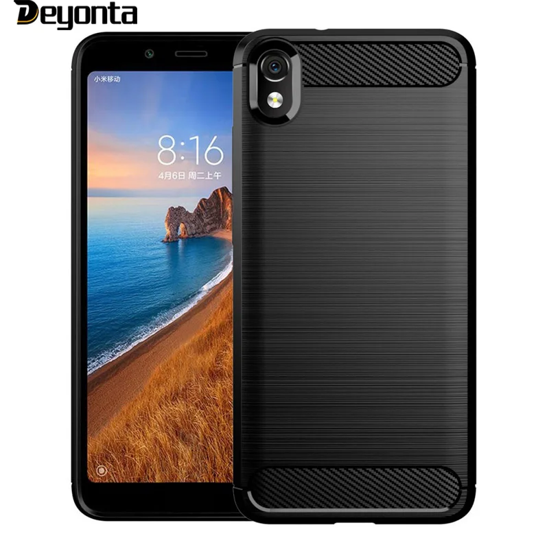 

Carbon Fiber Case For Xiaomi Redmi 7A Cases Silicon Anti-Knock Covers For Xiaomi Redmi 7A Cover Housing Shell Coque Back Skin