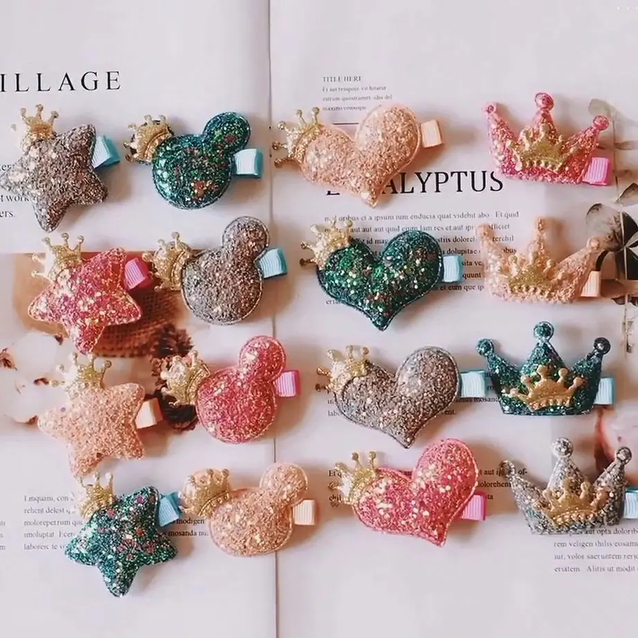 Clips BB Clip Star/Crown/Heart Glitter Children Hairpins Baby Girls Hair Clips Clips BB Clip Star/Crown/Heart Glitter Children Hairpins Baby Girls Hair Clips