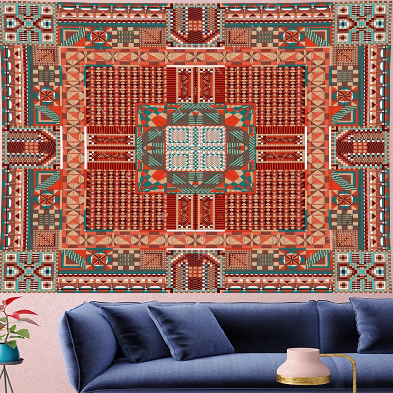 

mandala macrame red stripe Tapestry Vintage goblen boho mandala Tapestries Retro Polyester Wall Cloth Wall Hanging Yoga Mat