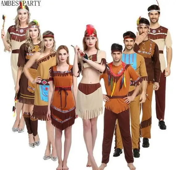 

Aboriginal Costume Indian Princess Dress Halloween Festival Cosplay Party Constume performance Costume Fancy Dress AMBESTPARTY