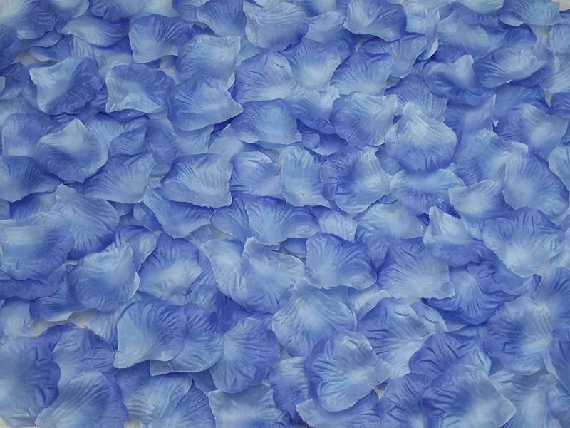 2000pcs/Lot Blue with Light Blue Silk Rose Petals Artificial Flower For