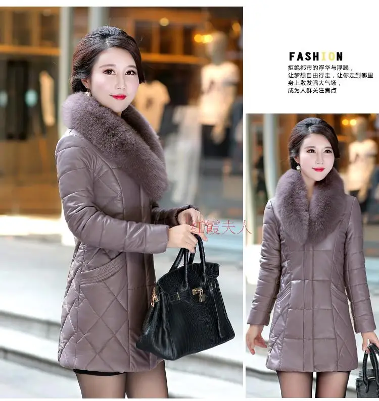 Women Winter Padded Jacket Artificial Fur Collar Thick Warm Winter Coat Women Female 2018 Plus Size 8XL Long Jackets Women CH734 (17)