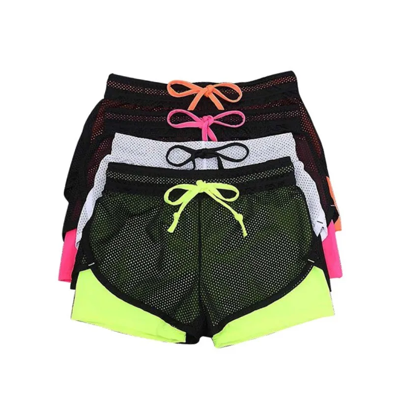 Женские спортивные шорты летние для занятий йогой, тренировки, фитнеса, бега, открытые короткие штаны