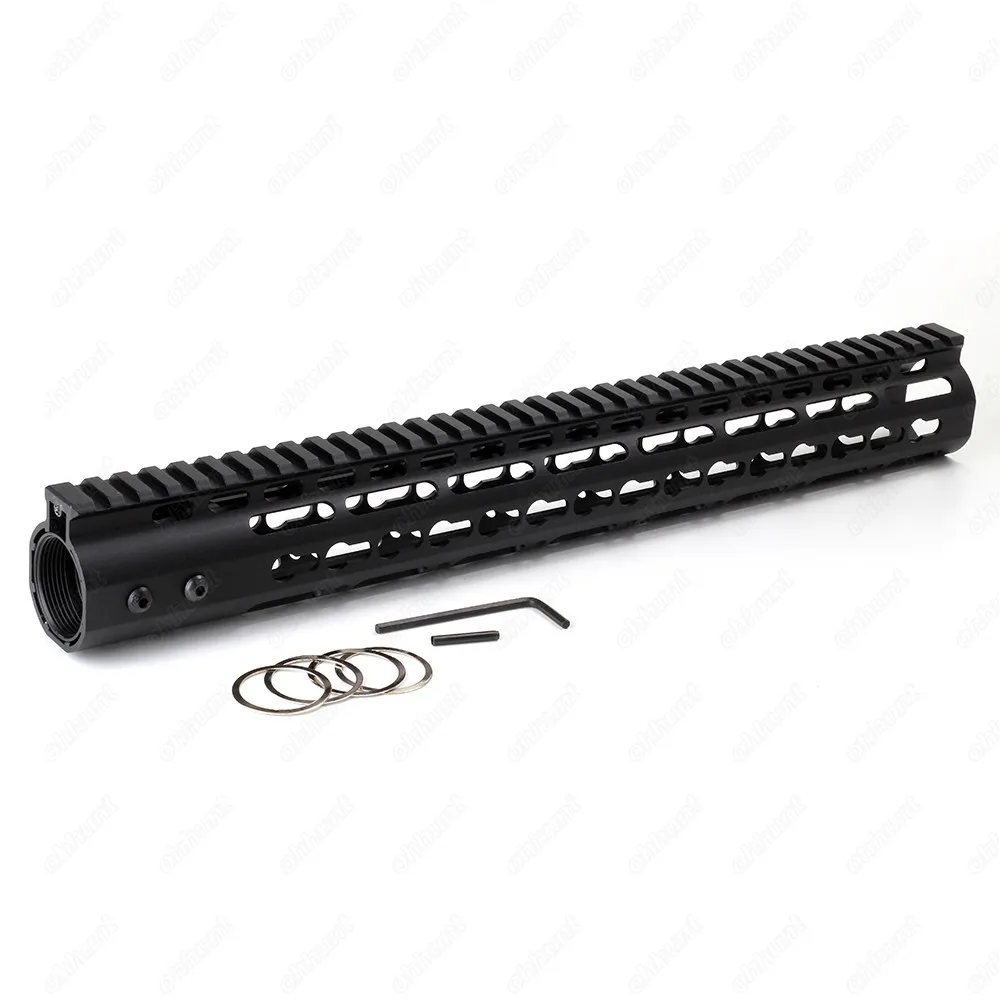 Ohhunt Slim Style 7 9 10 12 13.5 15 AR15 Free Float Keymod Handguard Picatinny Rail with Steel Barrel Nut for Scope Mount (2)