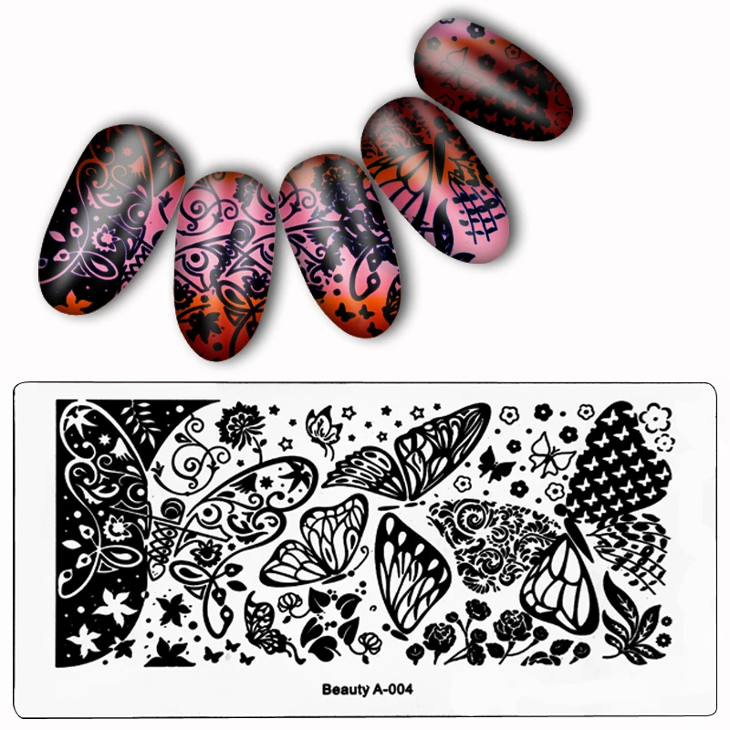 Дизайн рисунок для нейл-арта штамп, пластины для стемпинга временный Маникюр штамп для ногтей пластины для стемпинга