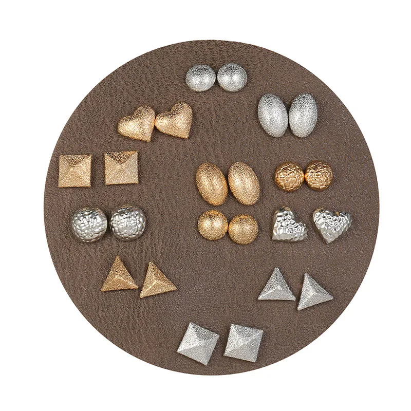

12 pair/set 2019 Fashion Stud Earrings Set For Women Accessories Vintage Metal Geometric Trendy Jewelry Gift boucle d'oreille