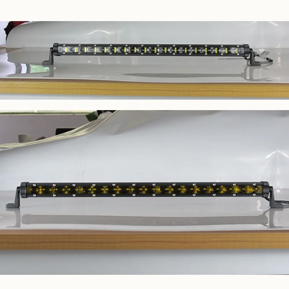 Barra de Luz Condução da Lâmpada Novo Mini 60 90 120 150 Única Fileira Branco Amarelo Led Offroad Trabalho Foglight Auto 12 v 24 6d 30 w 9 Cheap Barra de luzLuz de trabalho