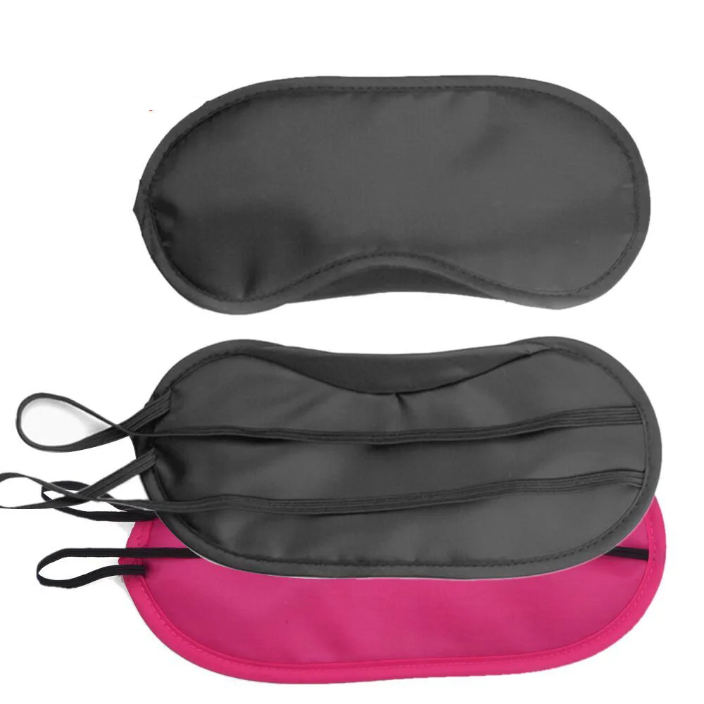 

100pcs Polyester Eyeshade Black Sleeping Eye Cover Soft Sponge Pad Eye Mask Blindfold Sleep Eye Patch Goggles B103