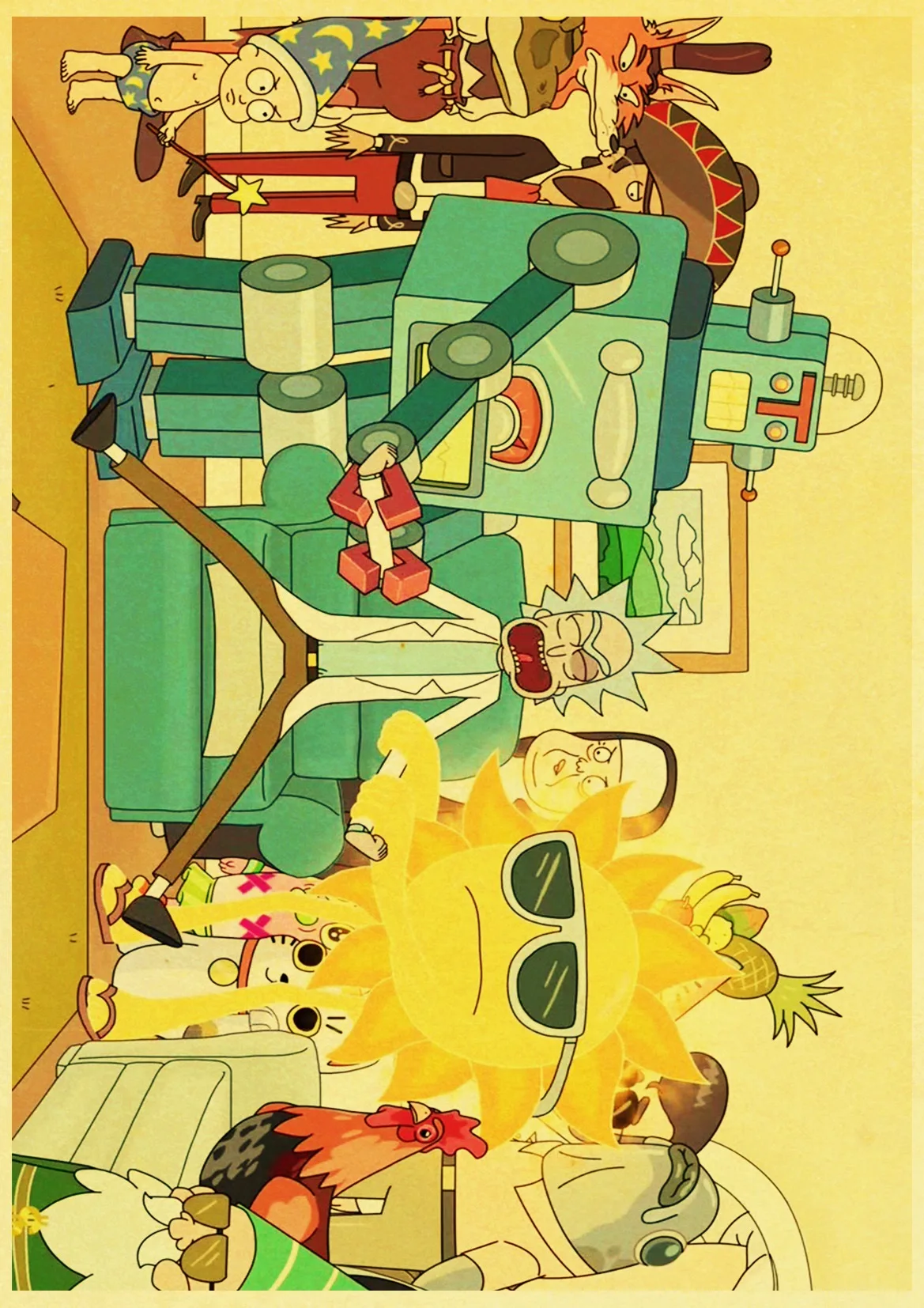 Забавная анимация Рик и Морти плакат хорошее качество живопись Ретро плакат крафт-бумага на стену для дома и бара бар Детская комната