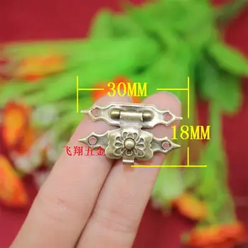 

31*18mm Antique metal buckle Wooden gift box hasp Flower buckle Decorative Accessories Wholesale