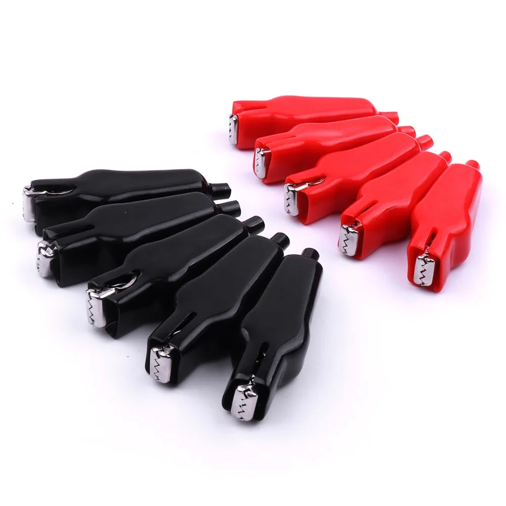 Hot 10pcs Mini Sheathed Alligator Clip PVC Double Ended Crocodile Clips